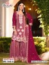 R 1449 A To D By Ramsha Georgette Embroidery Readymade Plazzo Suits